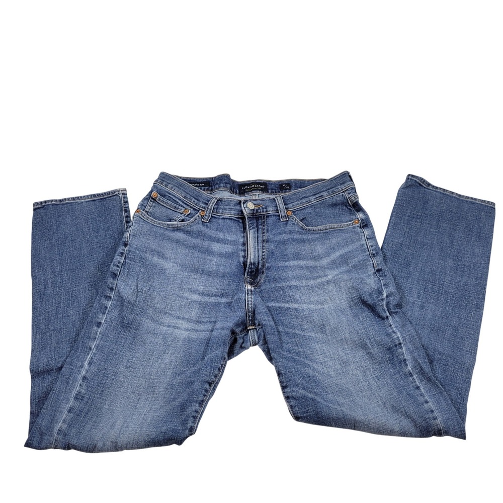Lucky‎ Brand 410 Athletic Slim Mens 33x32 Blue Excellent Stretch Denim Jeans